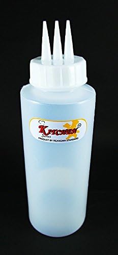 3 Head Pole Condiment Sauce Squeeze Bottle Dispenser ketchup, 12 oz