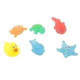 MagiDeal 6 Stück Quietschende Tiere Kinder Bad-Spielzeug-Set Babywanne Gummi Geschenk für Kinder