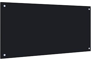 AUVYI Küchenrückwand aus Hartglas 100x50 cm Schwarz Spritzschutz Glas Herd Spritzschutz Glas Spritzschutz Küche Glas Spritzschutz Hinter Herd Küchen Wandschutz Glasplatte Küche