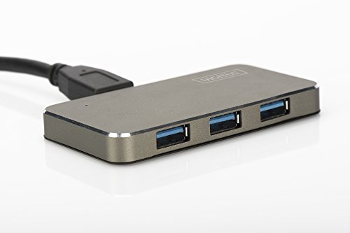 DIGITUS Design USB 3.0 Hub, 4-Port, Inkl. 5V/2A Netzteil, Aluminium, grau-metallic - 7