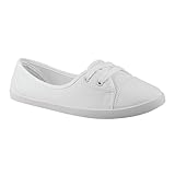  Elara Damen Ballerinas  Bequeme Sneaker Slipper  Schnürer Halbschuhe  sportlich Flats  Chunkyrayan 3955A White-38