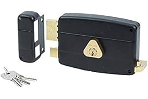 Bricard 1844 Serrure en applique horizontale tirage 2 entrées Cylindre 5 Goupilles Gauche, Noir