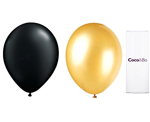 20 x Coco&Bo - Magical Wizarding Gold & Black Party Balloons - Harry Potter Theme Hogwarts Houses Party Decorations Table Accessories by Coco & Bo