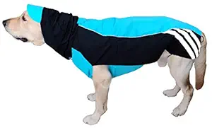 Doxters Slip on Dog Raincoat, Easy Wear Magic Cloak Size 34, for Large Dogs, Like Golden Retriever, Labrador, German Shepherd, Rottweiler, Bull Mastif, St Bernard T Blue Black