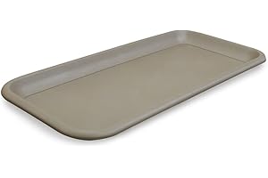 MePla Flower Pot Saucer for Plant Trough - Oblong Plastic Saucer - Weatherproof Planter - UV-Resistant - 97 x 41 cm (Interior: 82 x 27 cm) - Taupe