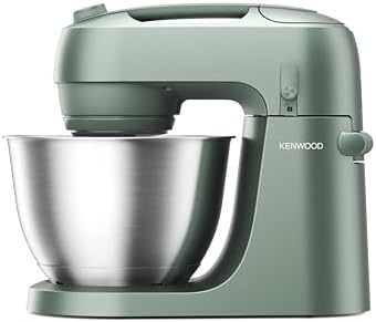 Kenwood Go - Impastatrice Planetaria Compatta 4L, in dotazione 3 Fruste in Metallo, Paraspruzzi girevole, 6 Velocità, 800W, Verde (KZM35.000GR)