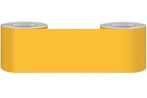 Guest Ruyunlai Bordure de papier peint Frise Murale Adhesive Bordure Papier Peint Frise Autocollante pour Cuisine Salle de Bains Chambre Décoration Murale Jaune mat 5cm X 500cm