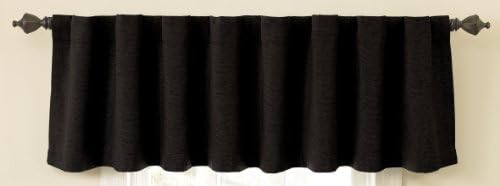 Sound Asleep Room-Darkening Noise-Reducing Backtab Window Valance, Black, 42-Inch by Sound Asleep
