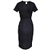 iiniim Women's Maternity Nursing Pregnancy Top Shirt Dress Black Medium
