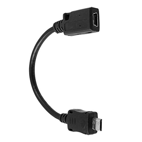Kabel Mikro USB zum Mini USB – SODIAL(R)Schwarz Micro USB 5-Pin Stecker auf Mini 5-Pin Buchse Adapter - 2