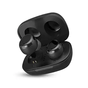 HOPPUP Mini TWS Wireless in Ear Earbuds with Mic & Compact Charging Case, Upto 12 hrs Playtime, Bluetooth 5.0, Water and Dust Proof, Voice Assistance Compatibility (Black)