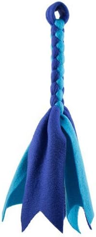Squishy Face Studio Braided Fleece Lure Toy for Dogs with Squeaker, Blue/Aqua by Squishy Face Studio