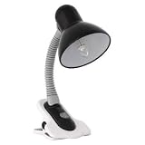 Klemmleuchte Klemmlampe flexibel mit Schalter 60 Watt Schreibtischleuchte Schreibtischlampe schwarz