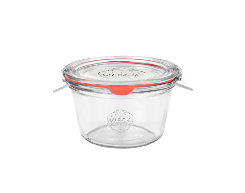 12er Set Weck Gläser 370ml 1/4 Liter Sturzgläser mit 12 Glasdeckeln, 12 Einkochringen und 24 Klammern inkl. Gelierzauber Rezeptheft von Diamantzucker - 2
