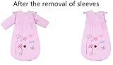 Chilsuessy Baby Sommer Schlafsack ungefüttert 0.5 Tog – Kinder Kugelschlafsack mit abnehmbar Langarm – Pink Lotus - 3