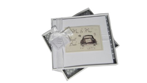 White Cotton Cards Mr and Mrs Wedding Guest Book Wedding Car Range