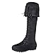 Produktbild OYSOHE Damen Lange Stiefel Schnürschuhe Quaste Flache Fersen Kniehohe StiefelSchwarz,37.5 EU