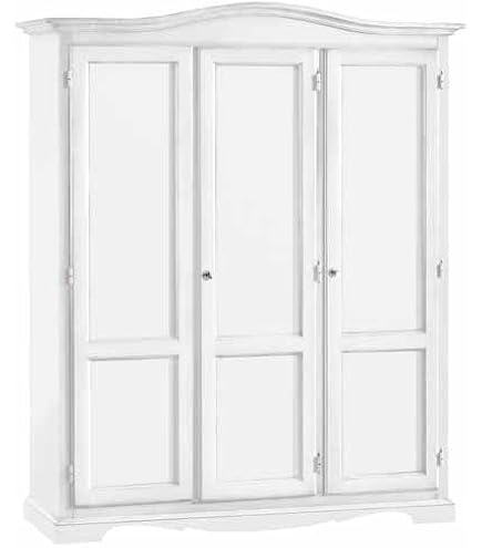 EsteaMobili Armadio 2 Ante Arte Povera: Laccato Avorio Anticato Per Camera Da Letto (L125 P61 H200 Cm)