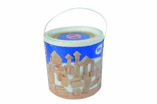 Eichhorn/Heros 100010131 – 100 Natur-Bausteine in der Trommel zur Aufbewahrung – hochwertiges Buchenholz – Holzbausteine Made in Germany - 4