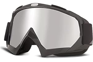 alslovkar Occhiali da Sci, Motocross Dirt Bike Occhiali, Occhiali Uv Antiappannamento con Imbottitura in Schiuma, Adatti per Gli Sport all'Aria Aperta