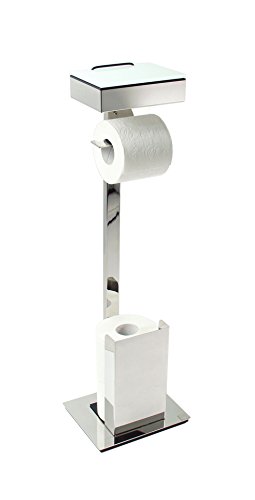 Preisvergleich Produktbild Feuchttücherbox / Rollenhalter Edelstahl hochglänzend- Kombination - WC Garnitur - Made in Germany