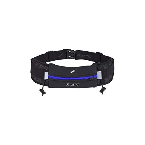 iFitness NO6 Cinturón Running de Neopreno, Unisex, Negro/Azul, Talla Única