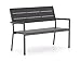 Produktbild Bellagio Stabile Bravo Gartenbank 2 Sitzer | Aluminium Gartenbank 128 cm, Sitzbank für Garten oder Balkon | Wetterfest, pflegeleicht und Zeitloses Aussehen (Grau, Dunkelgrau, Kunststoff)