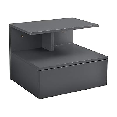 [en.casa] Armoire Murale avec Tiroir Rangement Panneaux de Particules Gris Foncé 40 x 35 x 31 cm