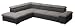 Produktbild CAVADORE Polsterecke Valerie/Ottomane-3er mit Armteilfunktion/274 x 66-88 x 228 cm/Bering 90 schwarz weiss-Inari 100