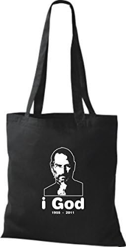 shirtinstyle Tote Bag Steve Jobs In Memory of Cotton Bag Bag, various colours - Black, 38 x 42 cm