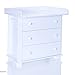 Chest of Drawers Arctic White with 3 Drawers and a Baby Changing Table Unit