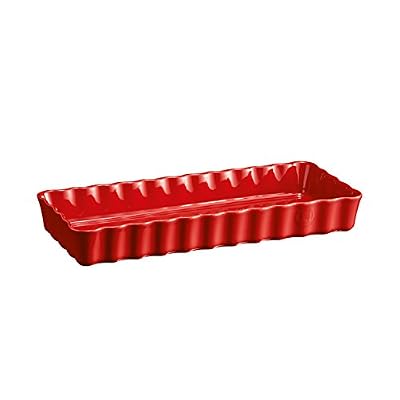 Emile Henry EH346034 Tourtière Rectangulaire Longue, Céramique, Rouge Grand Cru, 36, 5 x 15 x 5 cm