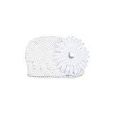 Sanwood Baby Girls Toddler Crochet Beanie Hat with Flower Clip (1)