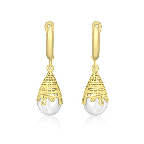 Carissima Gold Damen-Ohrringe 9 k (375) Gelbgold Rundschliff China-Zuchtperle Perle