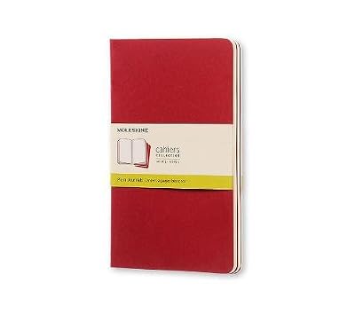 Moleskine Set de 3 cahiers pages blanches Grand format Couverture souple 13 x 21 Rouge