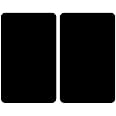 WENKO 53898100 Placas cobertoras de vidrio Black, 2 uds. Universal Cover Set of 2 for All Types of Hobs, Tempered Glass, 30 x 52 cm