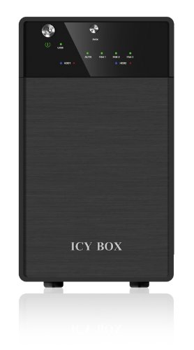 Icy Box IB-3620U3 Externes 2-fach JBOD-Gehäuse für 3,5″ (8,9 cm) SATA I/II/III HDD mit USB 3.0 Anschluss, Aluminium (schwarz) - 2