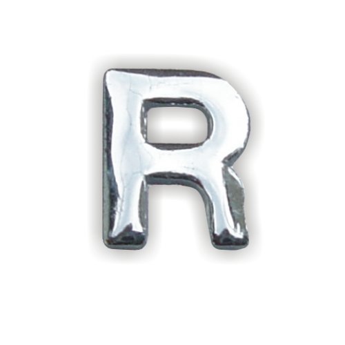 Wachsbuchstabe R silber 8 mm hochglanz - Wachsbuchstabe zum Kerzen selbst beschriften