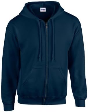 MAKZ GILDAN Men's 18600 Heavy Blend Full Zip Hoodie Hooded Sweatshirt Navy XX-Large