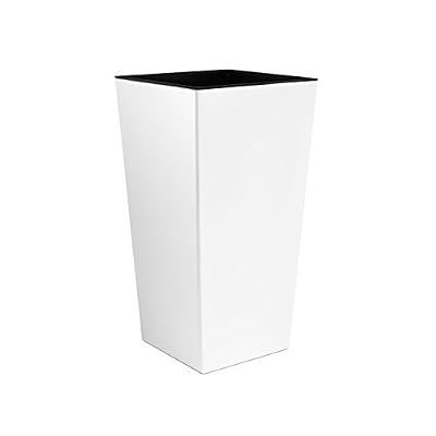 Unbekannt Pot avec pot intérieur, 50 cm de haut, plastique, Premium, Urbi Series, blanc taille XL