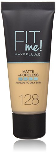 Maybelline New York FitMe Matte & Poreless Nr 128 Warm Nude, 1er Pack (1 x 30 ml)