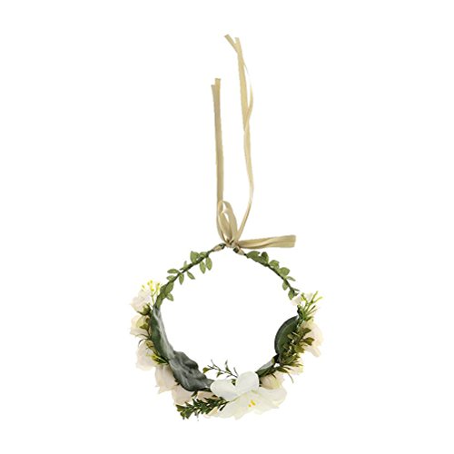 ULTNICE Blumen Kranz Stirnband Krone Blumengirlande Haare Hochzeit für Festival - 3