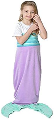 Mermaid Tail Bed Blankets for 3-12 Years Kids Super Soft flannel fabric Handcraft Sleeping Bags for Sofa Bed Living Room or Camping Cute Mermaid Gift 52" x20.4" （purple）