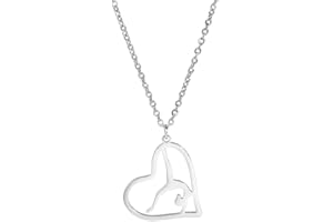 VASSAGO Collar con colgante de gimnasta, regalo de gimnasia para niñas, collar con colgante de corazón deportivo de gimnasia, regalo inspirador de para mujeres