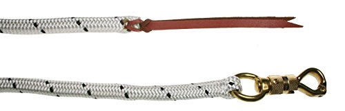 Preisvergleich Produktbild Arbo-Inox® - Bodenarbeitsseil - Westernrope - mit Drehpanikhaken - Weiss-schwarz - Lederklatsche - 7m