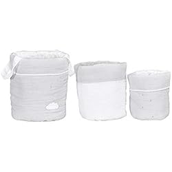 Lot de 3 paniers de rangement Lily Grey - Sauthon