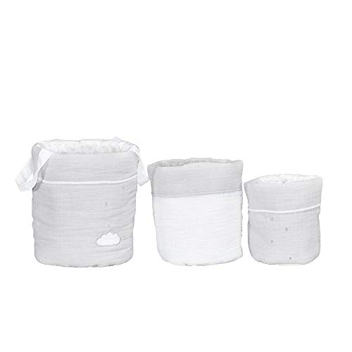 Lot de 3 paniers de rangement Lily Grey - Sauthon