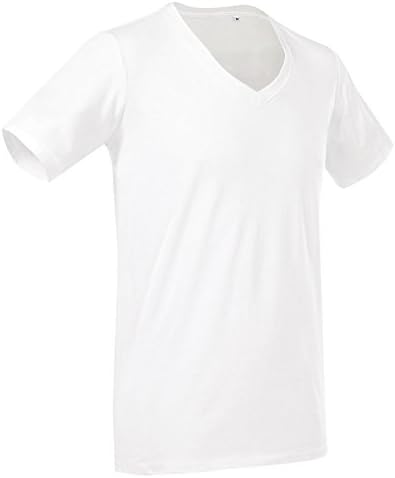 Stars By Stedman Mens Dean Deep V Neck Short Sleeve T-Shirt (M) (White)