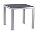 Produktbild Mandalika Garden Hochwertiger Aluminium Gartentisch Luna Silber, mit Riffleglas, 80 x 80 cm