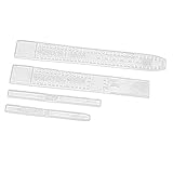 IPOTCH 4Pcs Leder Handwerk Klare Acryl Quilt-Schablone Vorlagen Acryl-Nähvorlage für DIY Herren Uhrenarmband - A 18-16mm